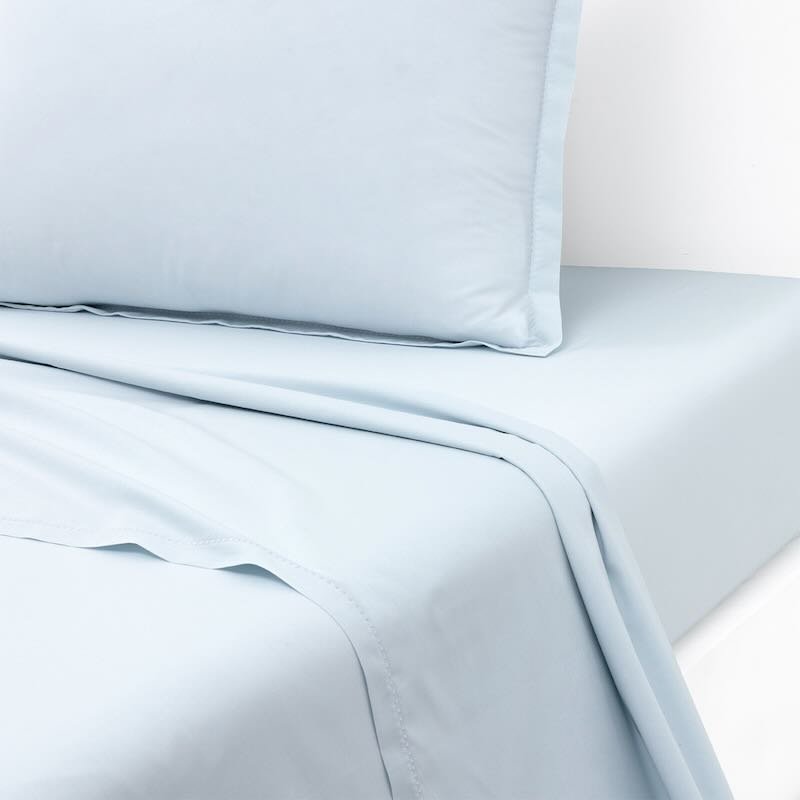 Batiste Aqua Bedding by Yves Delorme Flat Sheet Twin 70 x 116 Aqua at FIG LINENS AND HOME 15