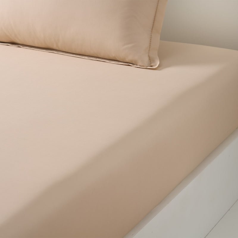 Batiste Biscuit Bedding by Yves Delorme Fitted Sheet Cal King 75 x 85 Biscuit at FIG LINENS AND HOME 29