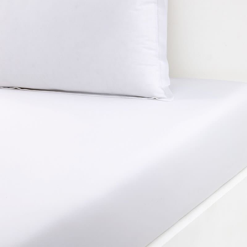 Batiste Blanc White Bedding by Yves Delorme Fitted Sheet Full 55 x 79 Blanc at FIG LINENS AND HOME 8