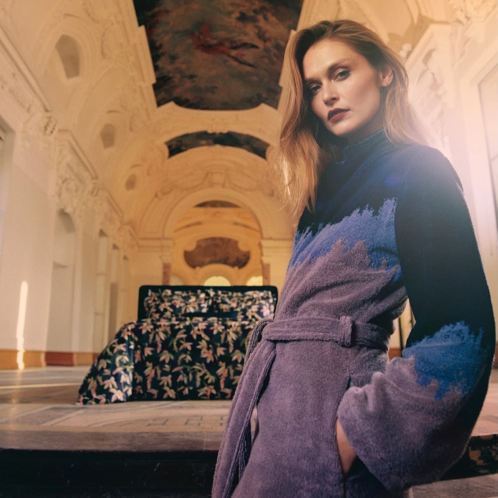 Brume Shawl collar Women's Robe by Yves Delorme at Fig Linens and Home