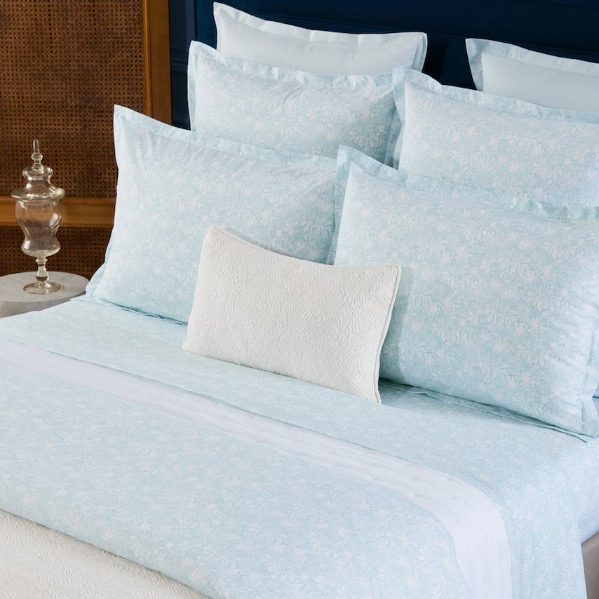 Capri Aqua Organic Bedding by Yves Delorme Duvet Cover King 111 x 92 Aqua at FIG LINENS AND HOME 3