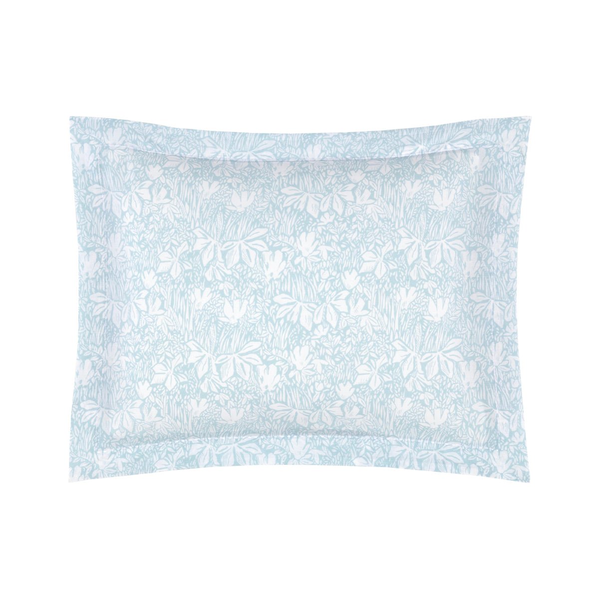 Capri Aqua Organic Bedding by Yves Delorme Sham Boudoir (Single) 12 x 17 Aqua at FIG LINENS AND HOME 12