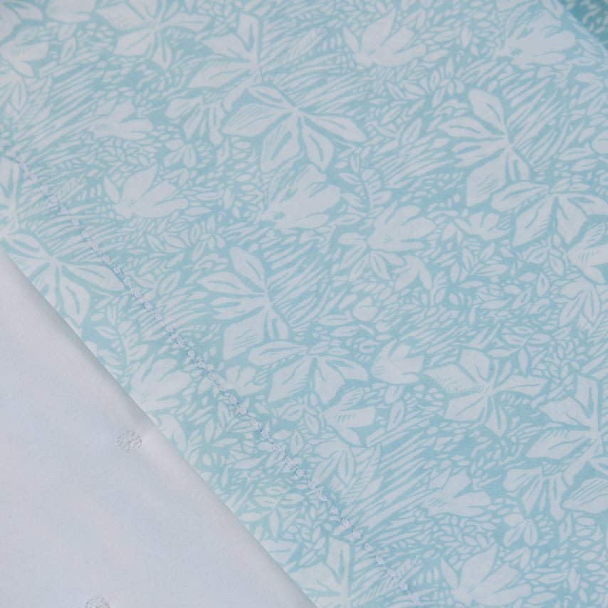 Capri Aqua Organic Bedding by Yves Delorme Sham Boudoir (Single) 12 x 17 Aqua at FIG LINENS AND HOME 14