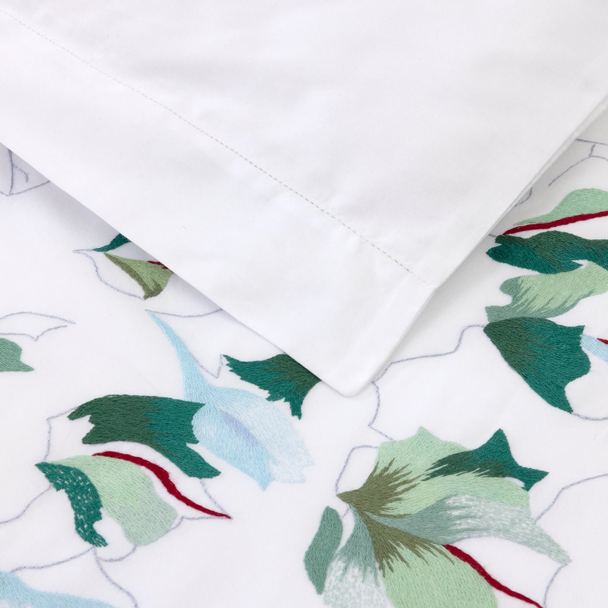Yves Delorme Couture Clarte Bedding | Duvet Cover Detail View at Fig Linens and Home 1