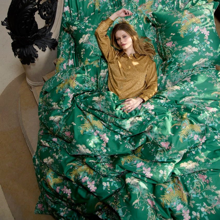 Contes Bedding by Yves Delorme Sham Boudoir (Single) 12 x 17 Emerald Green at FIG LINENS AND HOME 21