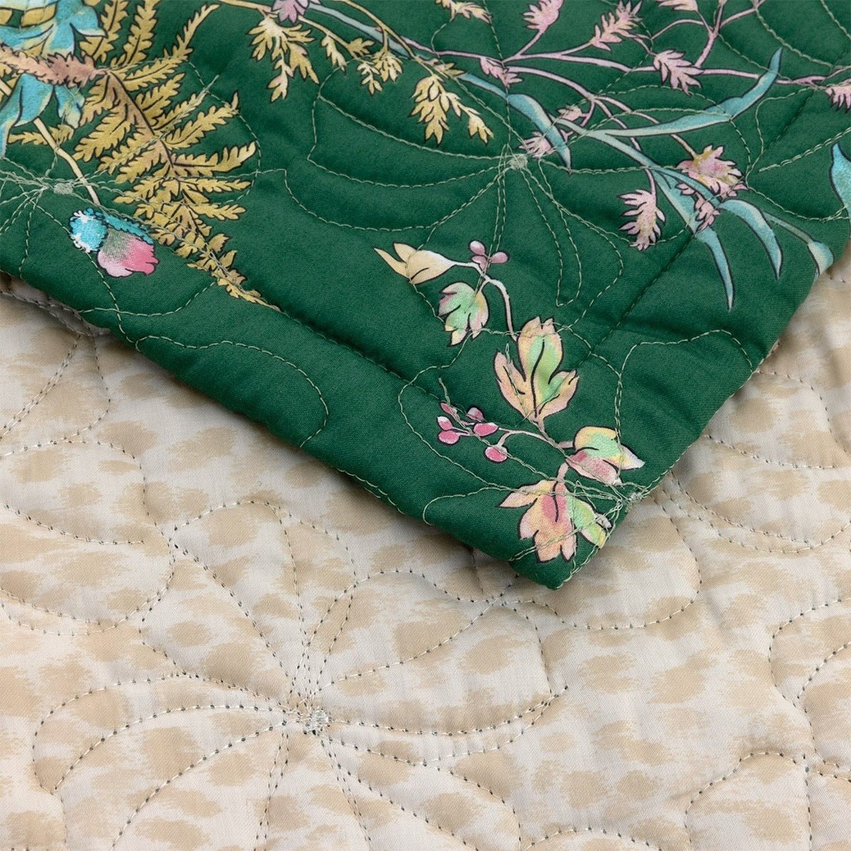 Contes Quilted Coverlet by Yves Delorme Quilted Coverlet Twin 71 x 94 Emerald Green at FIG LINENS AND HOME 2