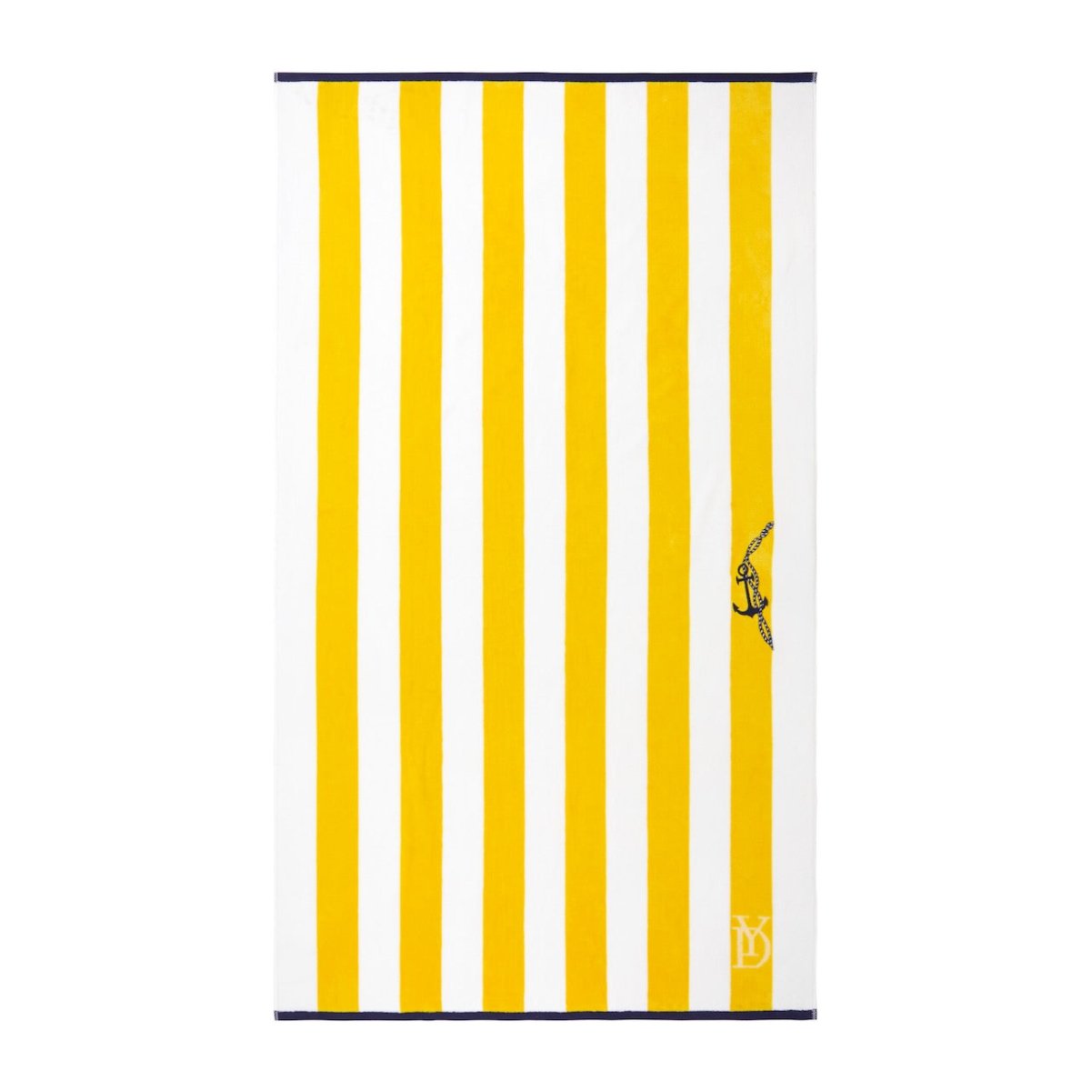 Yves Delorme Cotier Embroidered Yellow Beach Towel at Fig Linens and Home 1