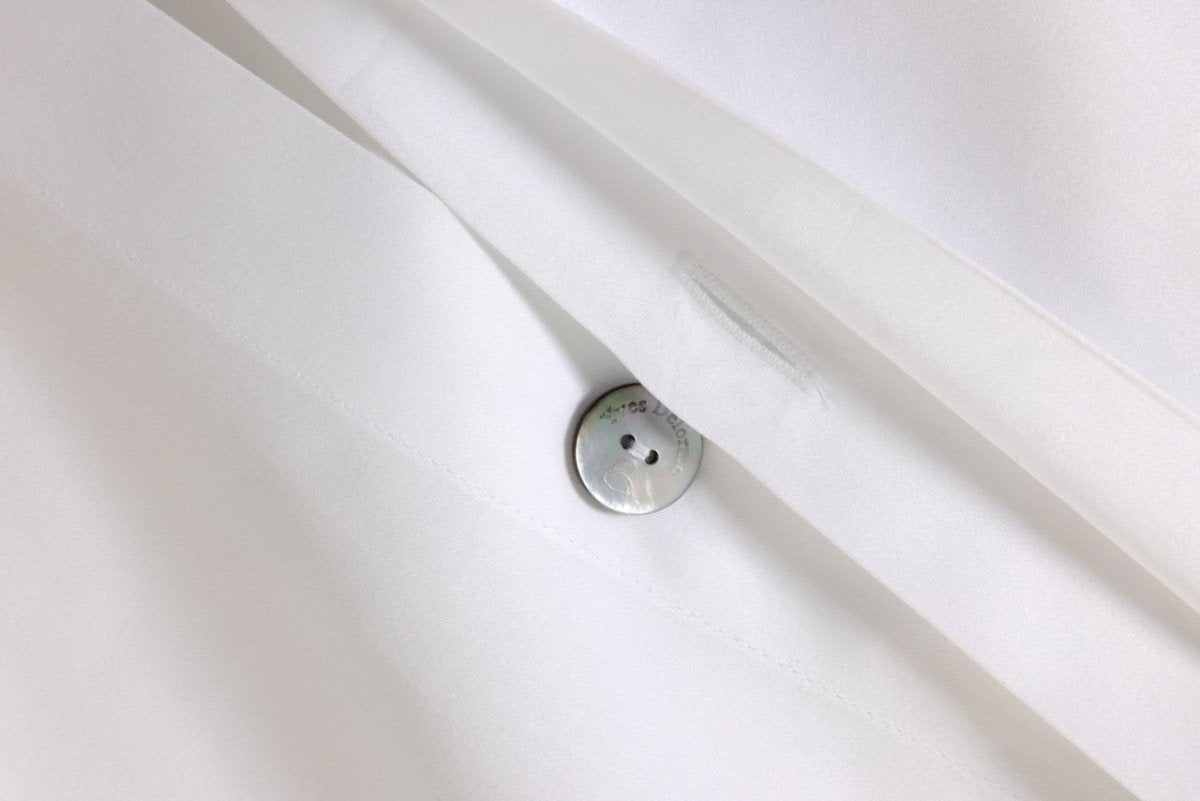 Zephyr Brun Bedding | Yves Delorme Couture Duvet Cover with Button Closure at Fig Linens and Home