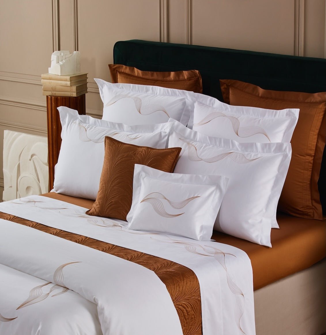 Zephyr Brun Bedding | Yves Delorme Couture Sheets & Duvets at Fig Linens and Home