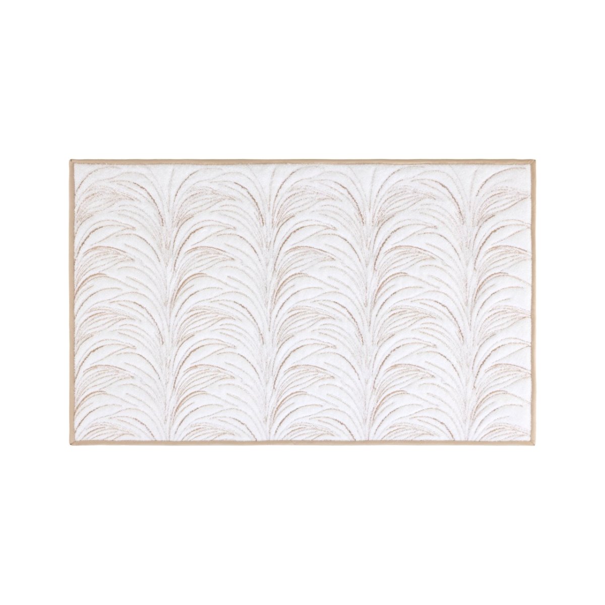 Zephyr Blanc/Sable Bath Mat 21 x 34 Yves Delorme Couture at Fig Linens and Home 1