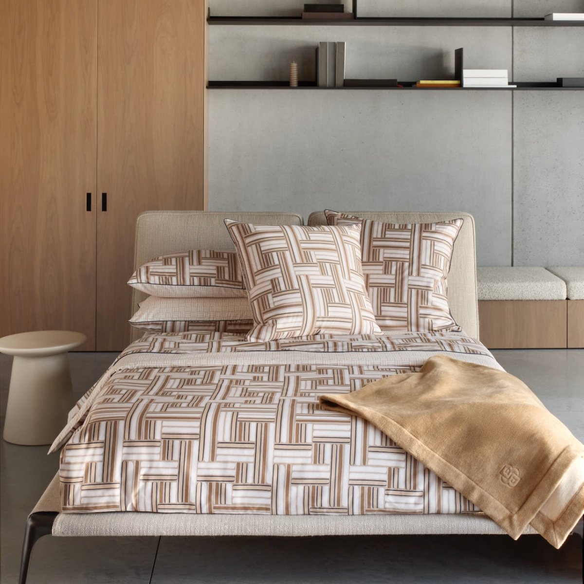 Dedale Cotton Bedding by Hugo Boss Home at Fig Linens and Home - Lifestyle View 1