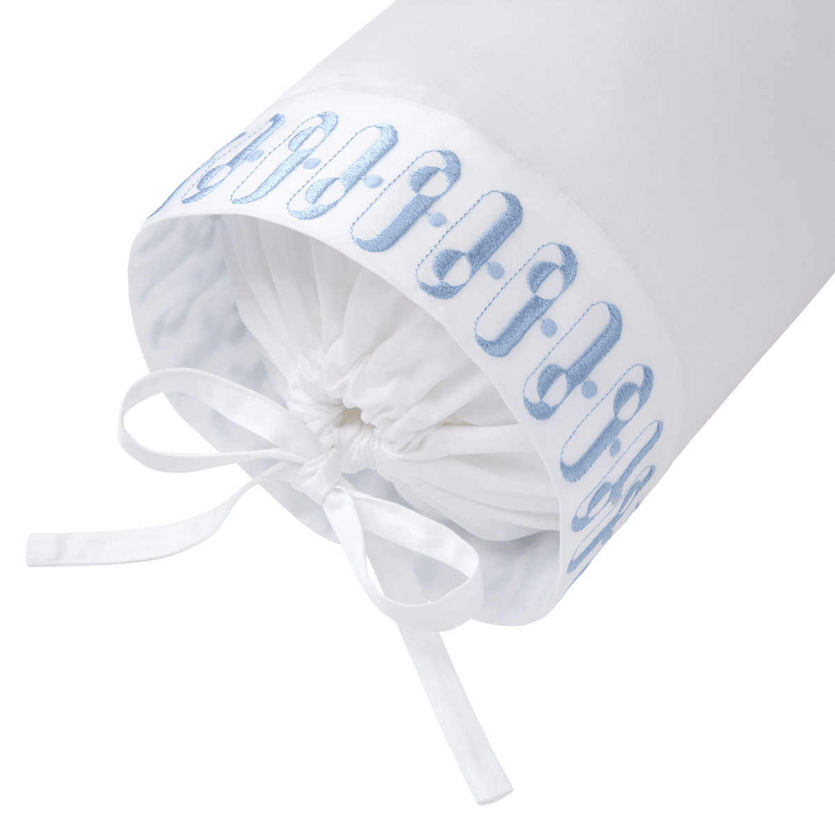 Dorian Pastel Neckroll by Yves Delorme Couture Neckroll 5" x 14" Blanc/Pastel at FIG LINENS AND HOME 2