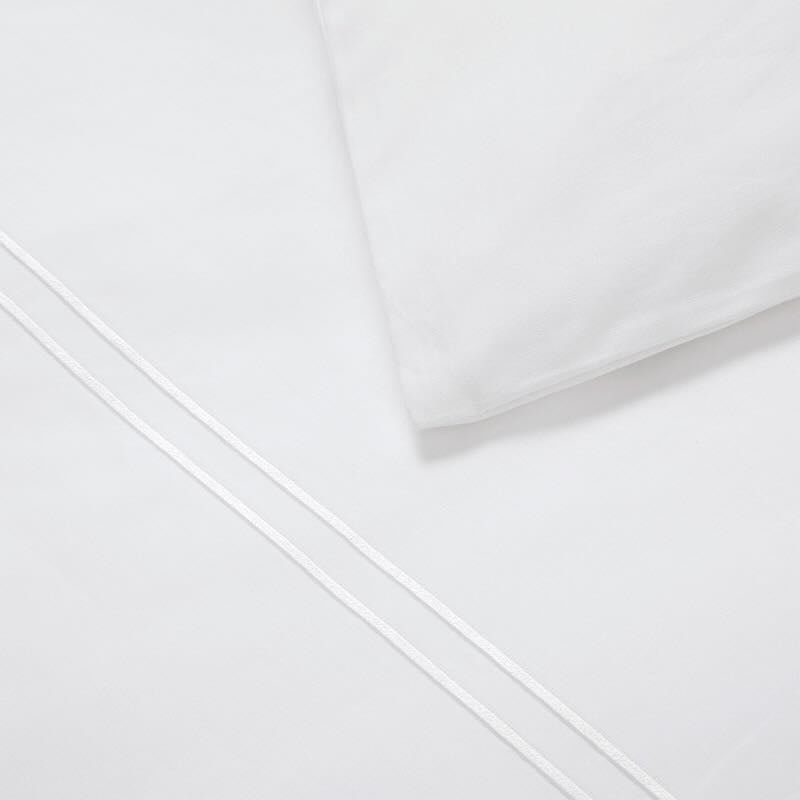 Duo Blanc Bedding by Yves Delorme Pillowcase King (Single) 21 x 43 Blanc at FIG LINENS AND HOME 57