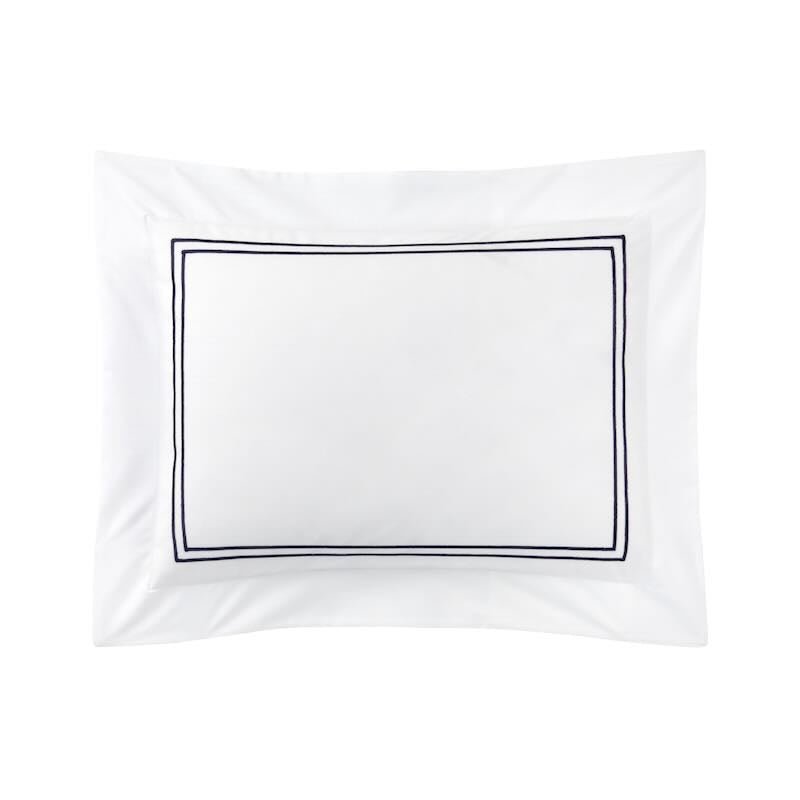 Duo Marine Bedding by Yves Delorme Pillow Sham Boudoir (Single) 12 x 17 Marine at FIG LINENS AND HOME 31