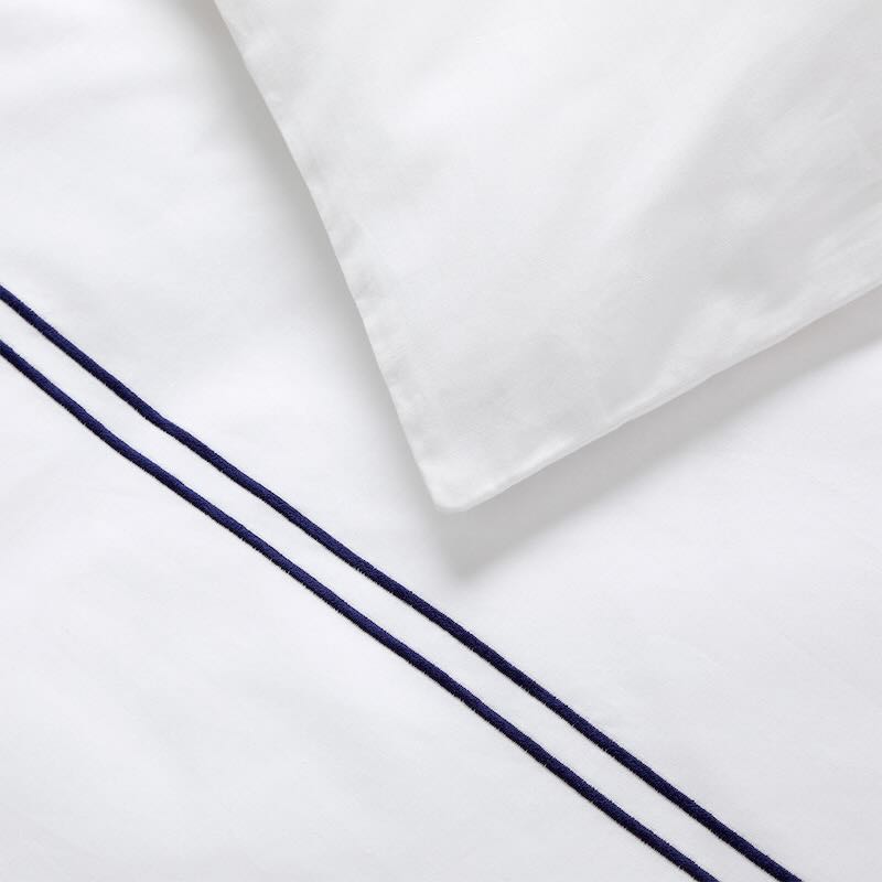 Duo Marine Bedding by Yves Delorme Pillowcase Standard (Single) 21 x 32 Marine at FIG LINENS AND HOME 51