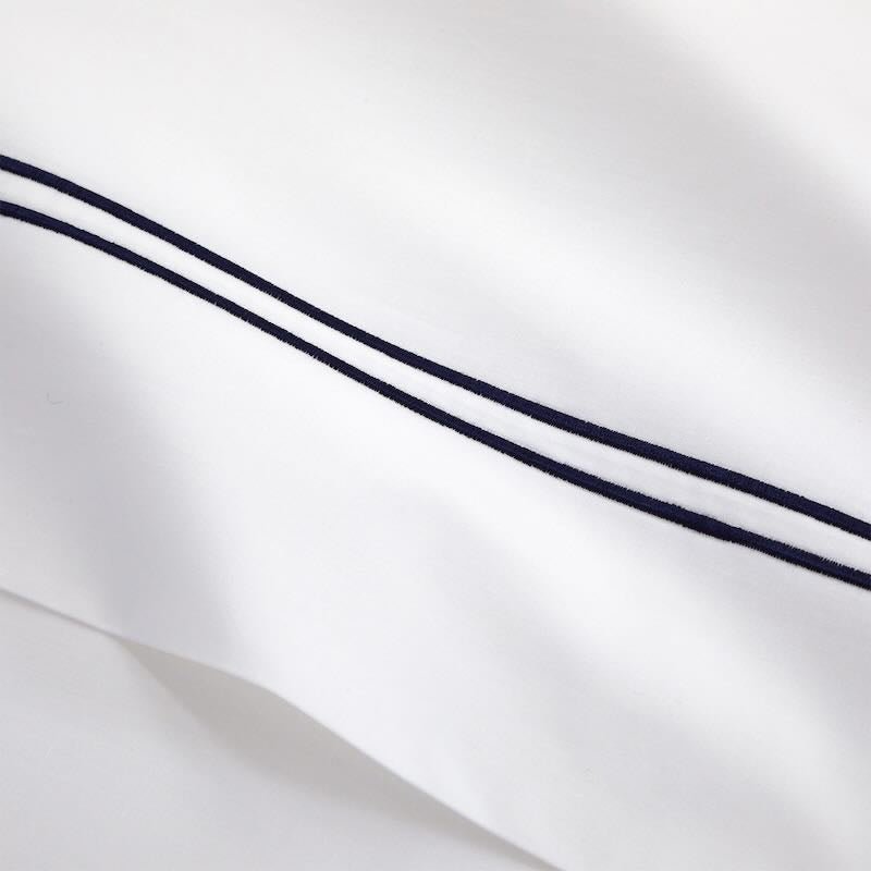 Duo Marine Bedding by Yves Delorme Pillowcase Standard (Single) 21 x 32 Marine at FIG LINENS AND HOME 54