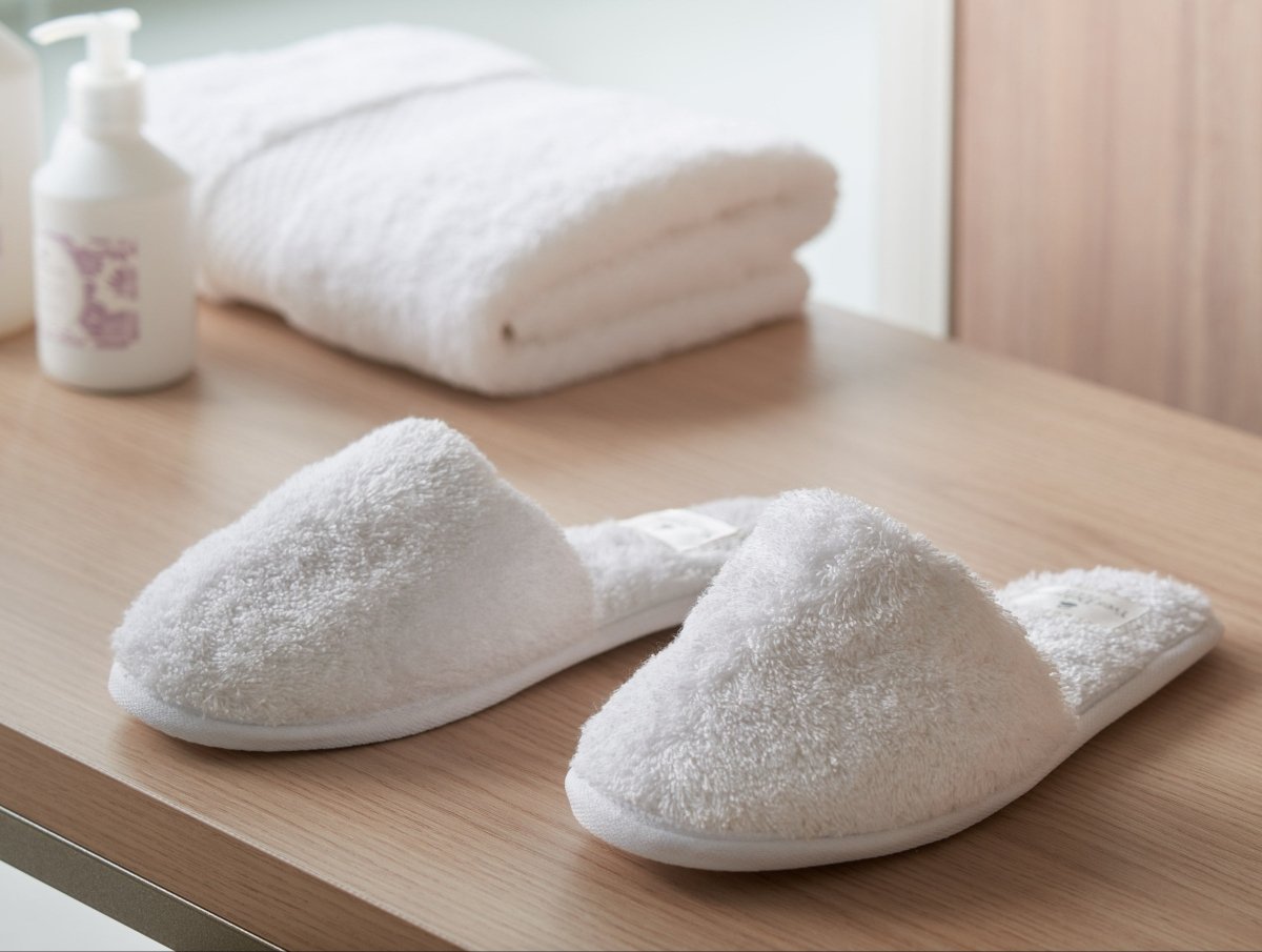 Yves Delorme Slippers - Etoile Blanc Slipper House Shoes at Fig Linens and Home