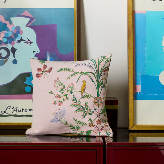 Floralie Aurore Decorative Pillow by Yves Delorme Decorative Pillow 18" x 18" Aurore at FIG LINENS AND HOME 1