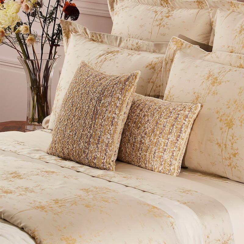 Illusion Orge Decorative Pillow by Yves Delorme Decorative Pillow 13 x 22 Orge at FIG LINENS AND HOME 4