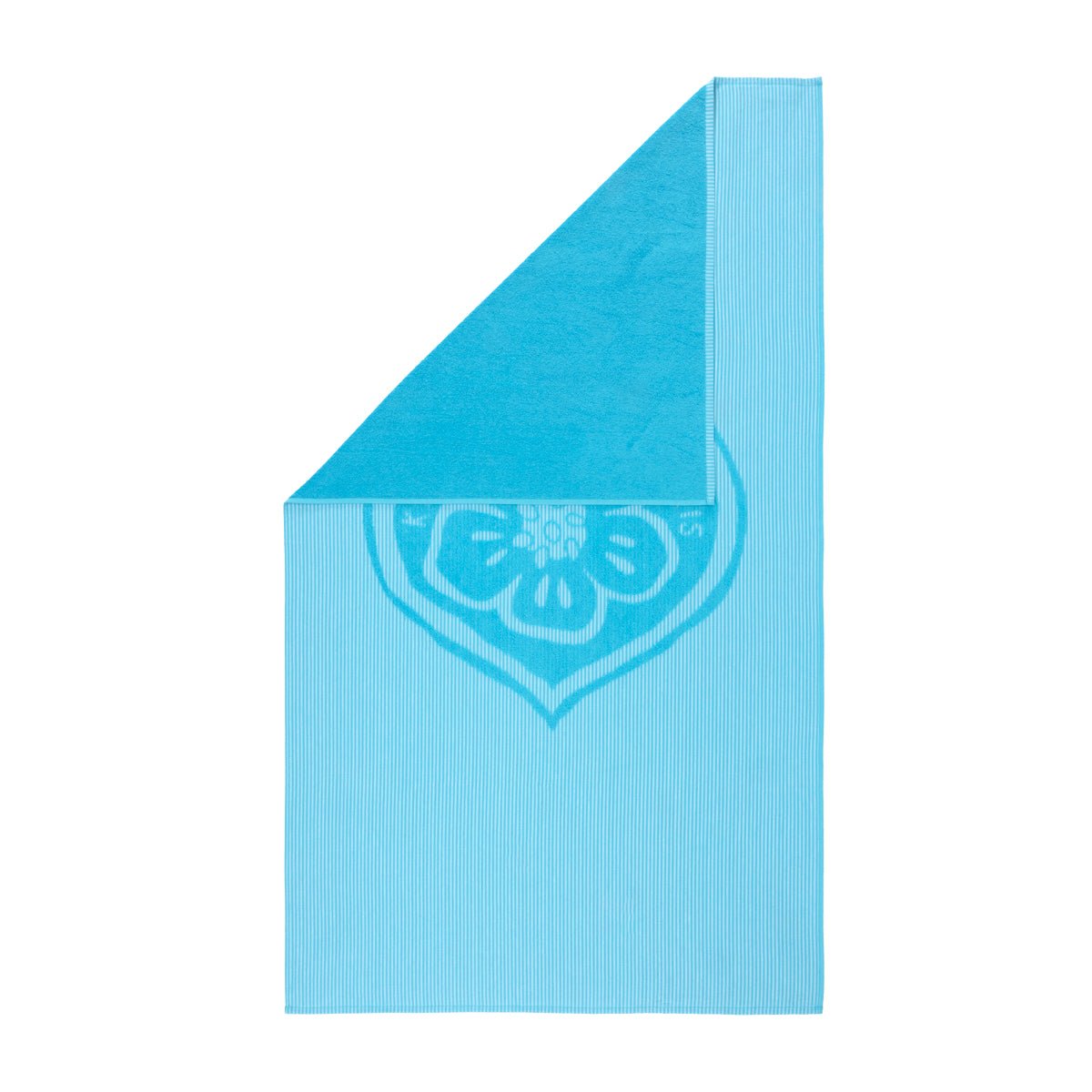 K HEART Turquoise Jacquard Beach Towel by Kenzo Paris | Yves Delorme at Fig Linens and Home 2
