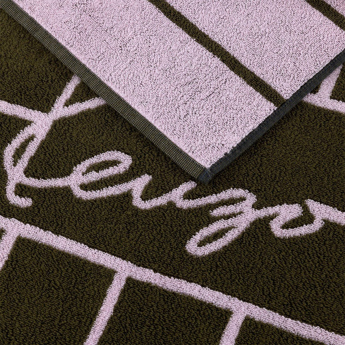 K TATAMI Jacquard Kaki Beach Towel by Kenzo Paris | Yves Delorme at Fig Linens and Home 3