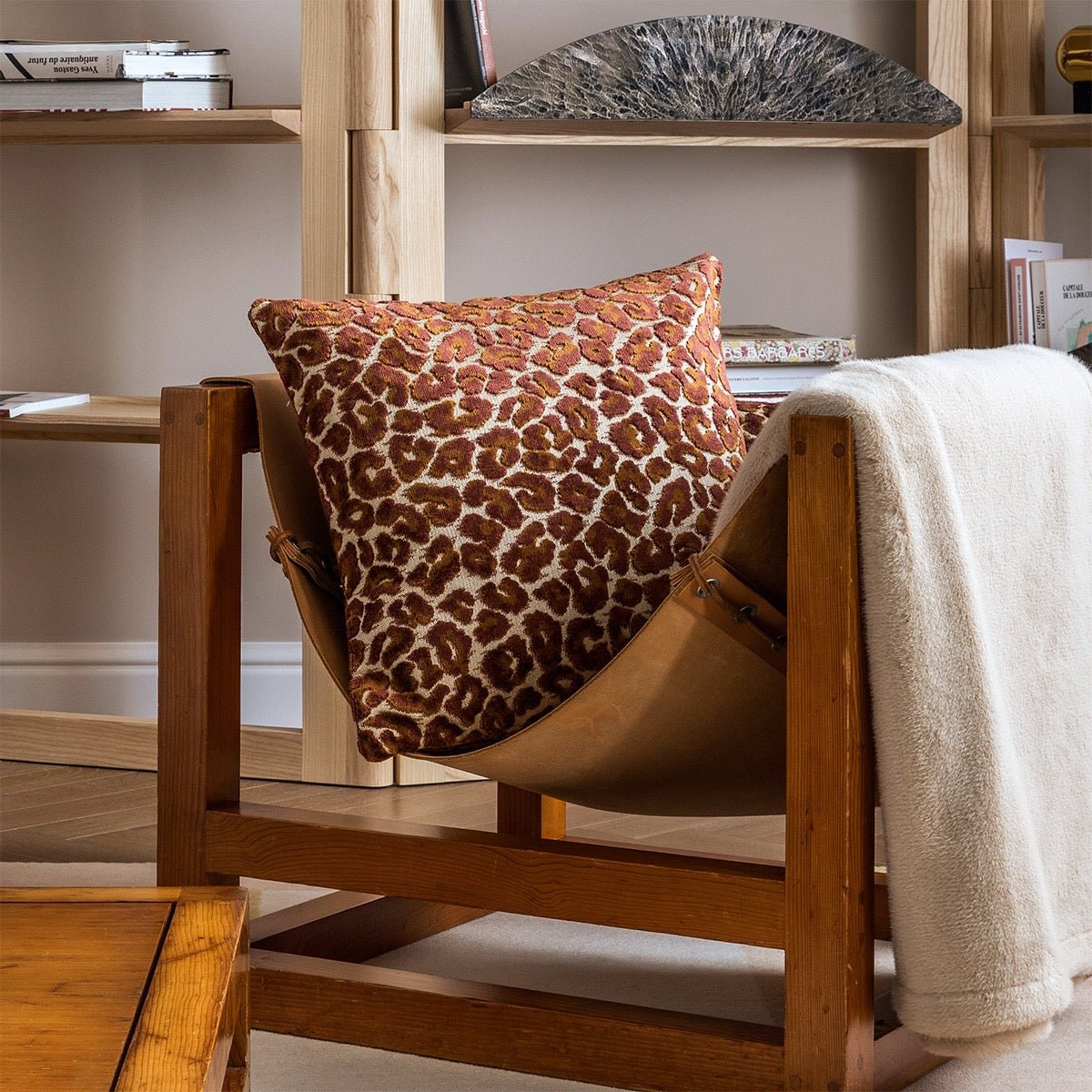 Leopard Fauve Decorative Pillows by Yves Delorme Decorative Pillow 18 x 18 Fauve at FIG LINENS AND HOME 1