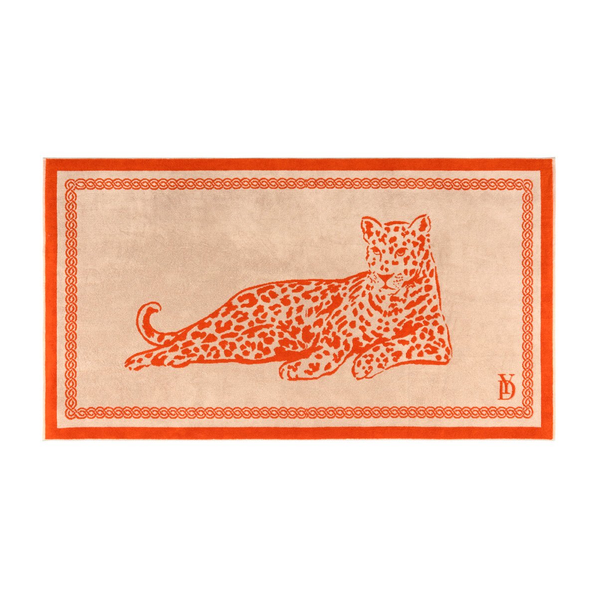 Leopard Jacquard Beach Towel by Yves Delorme at Fig Linens and Home - Pool Bath Sheet 2