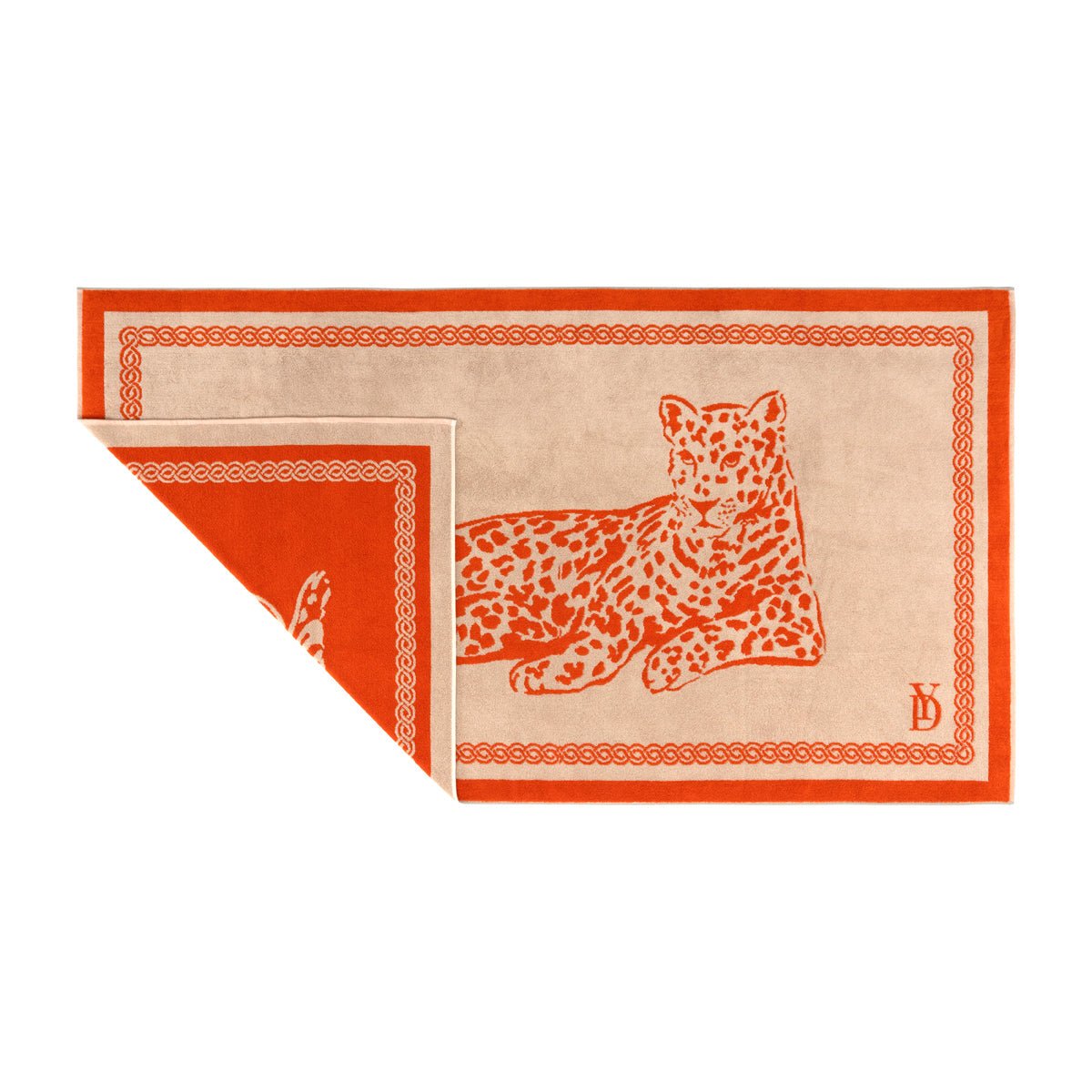 Leopard Jacquard Beach Towel by Yves Delorme at Fig Linens and Home - Pool Bath Sheet 3