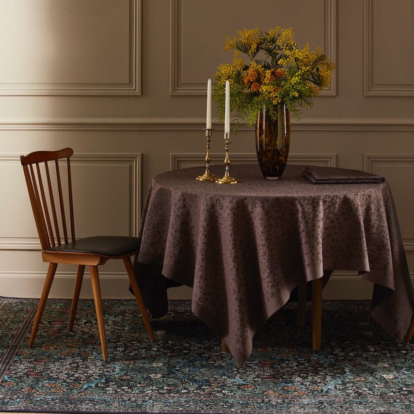 Leopard Moka Tablecloth 71 x 110 Yves Delorme