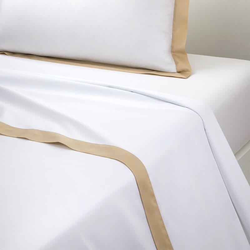 Linea Dune Organic Bedding by Yves Delorme Flat Sheet King 114 x 116 Dune at FIG LINENS AND HOME 3