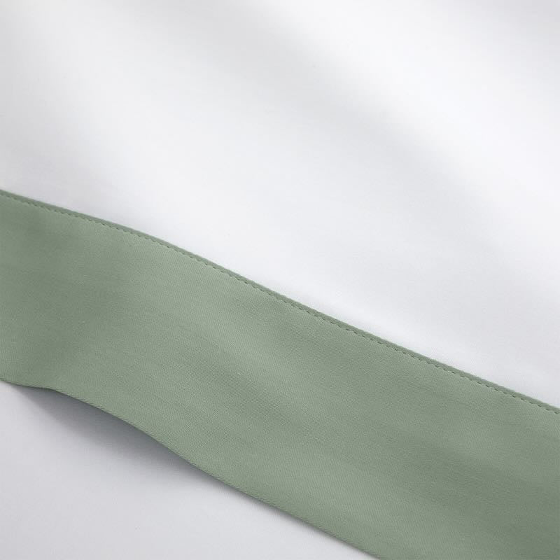 Yves Delorme Flat Sheet Detail - Linea Veronese Organic Cotton Bedding at Fig Linens and Home