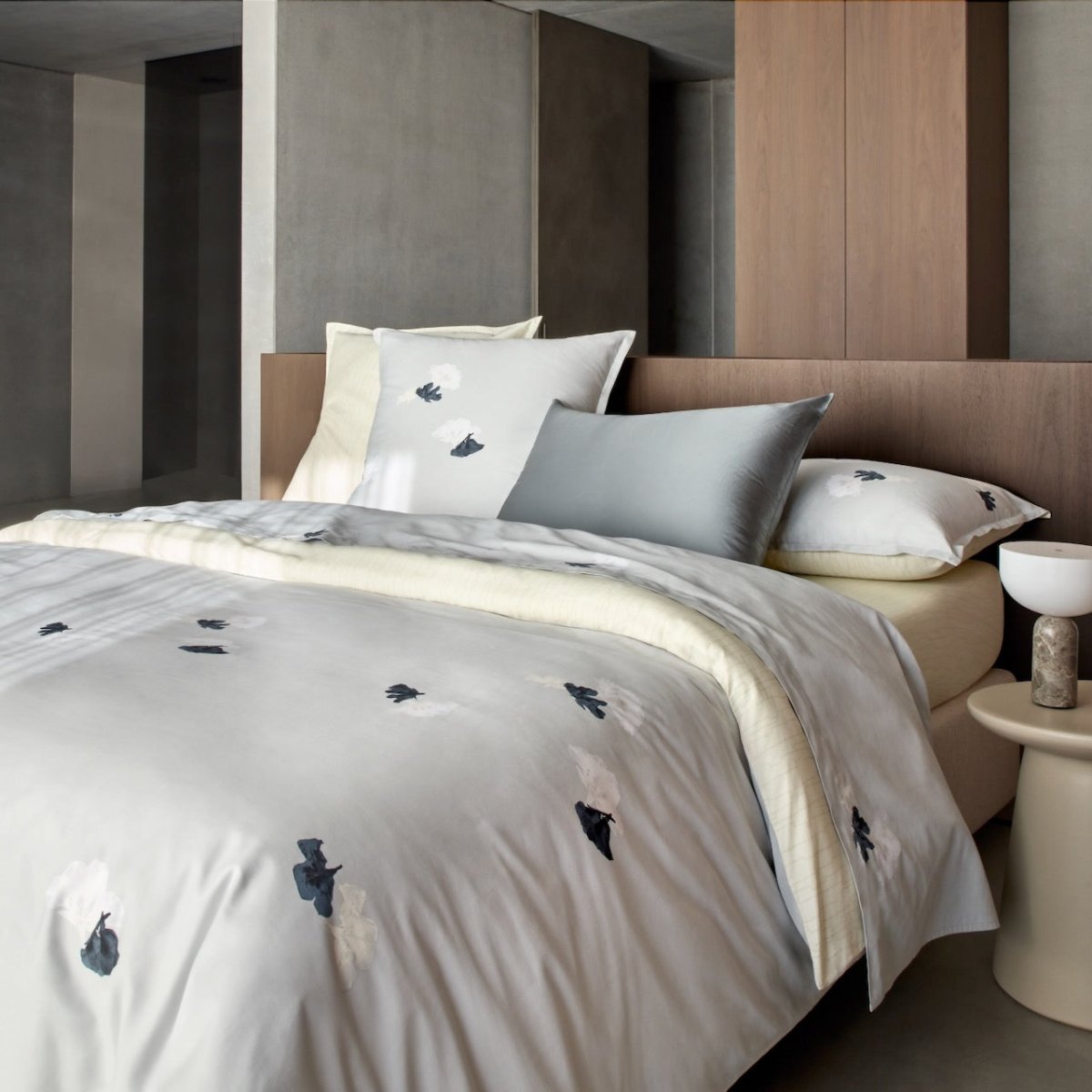 Moon Flowers Bedding by Hugo Boss Home Duvet Cover King 111 x 92 Moon Flowers and Almond Milk at FIG LINENS AND HOME 1