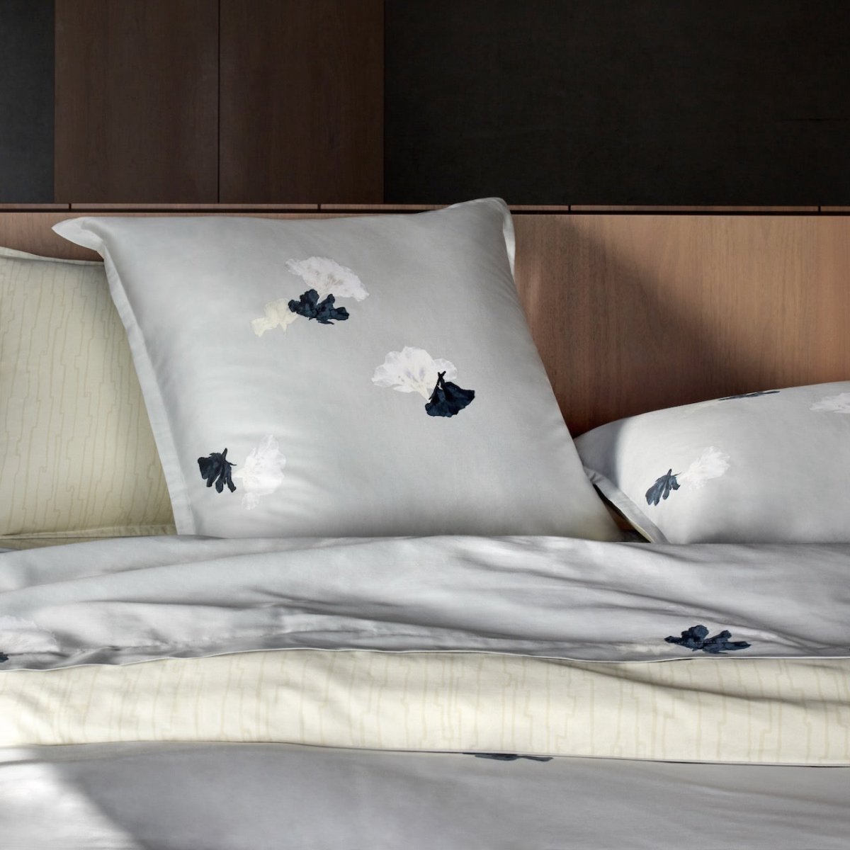 Moon Flowers Bedding by Hugo Boss Home Duvet Cover King 111 x 92 Moon Flowers and Almond Milk at FIG LINENS AND HOME 2