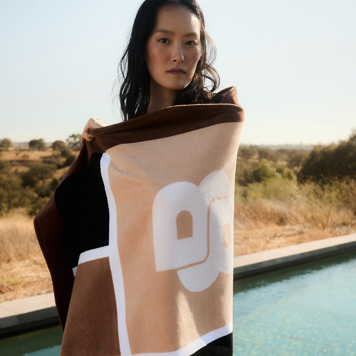 Oscar Printed Beach Towel by Hugo Boss Home at Fig Linens and Home - Lifestyle 2