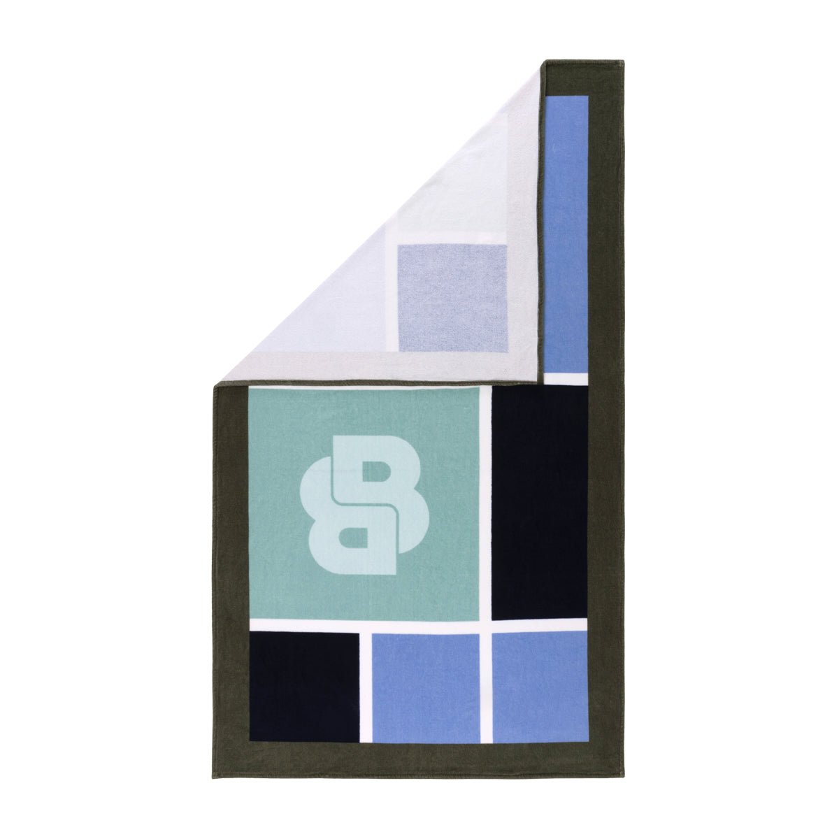 Oscar Printed Beach Towel by Hugo Boss Home at Fig Linens and Home - Sea Blue Pool Towel 2