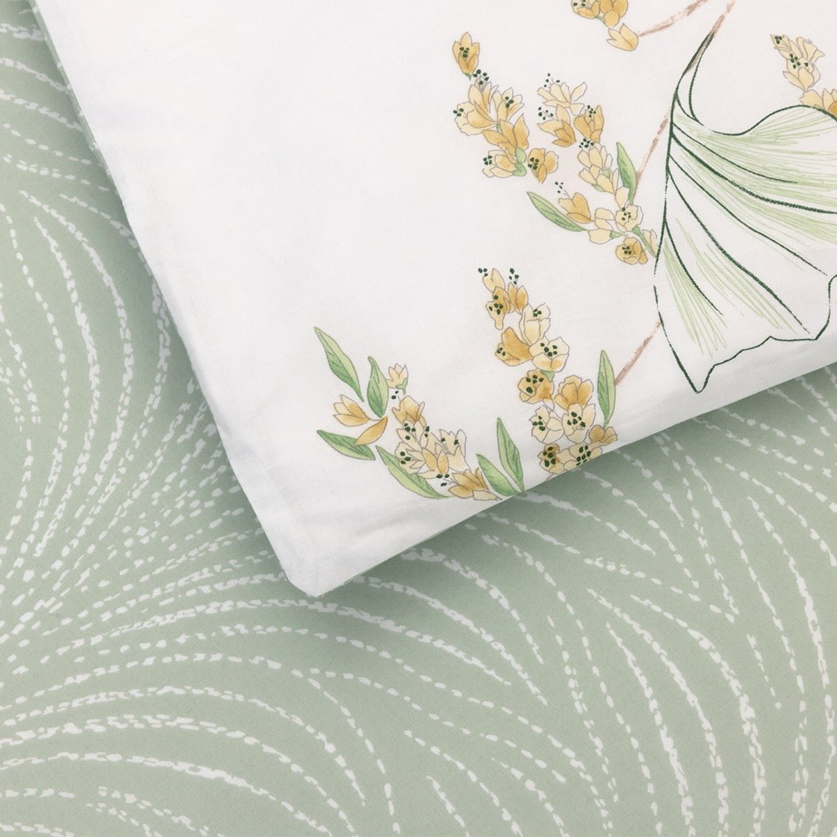 Pollen Cotton Bedding by Yves Delorme Duvet Cover Full/Queen 92 x 92 Pollen at FIG LINENS AND HOME 9