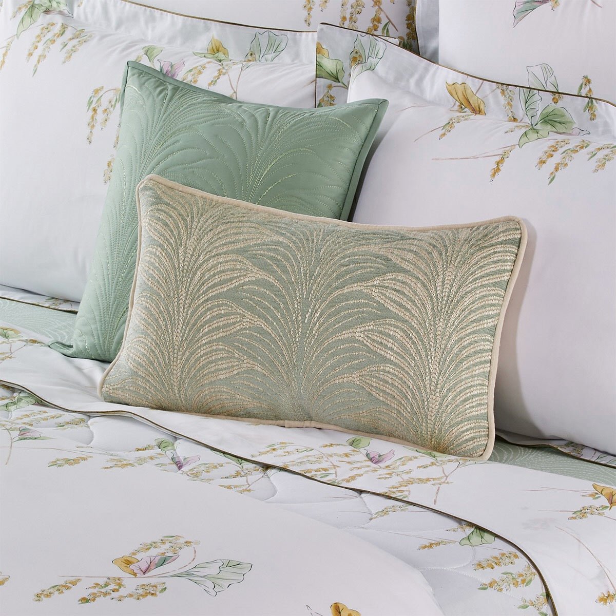 Pollen Decorative Lumbar Pillow by Yves Delorme Decorative Pillow 13 x 22 Pollen at FIG LINENS AND HOME 2