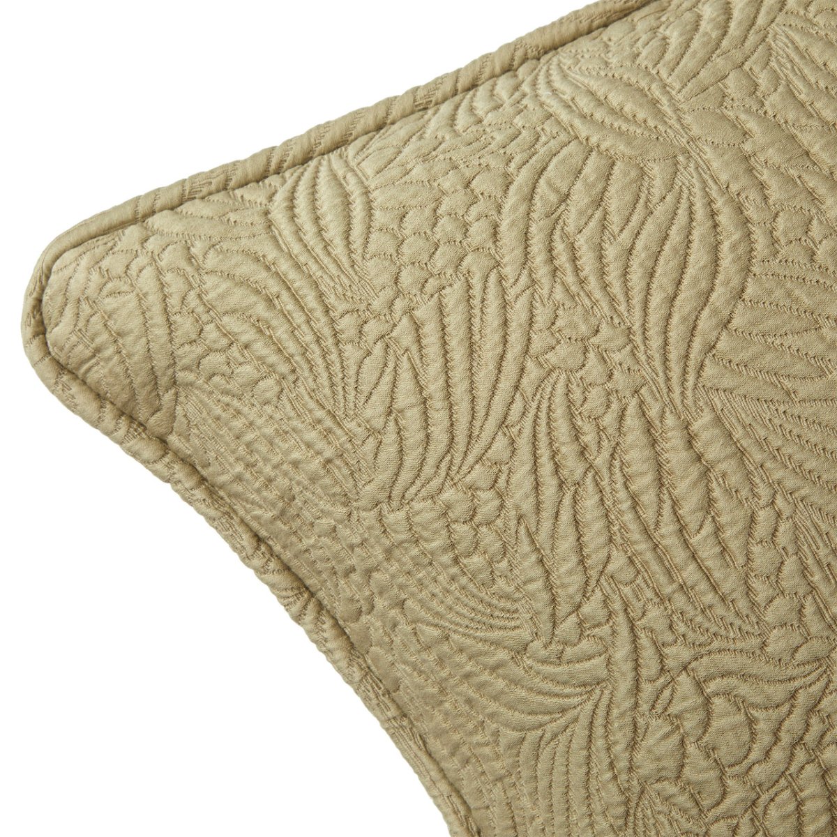 Santoli Kaki Decorative Pillow by Yves Delorme Decorative Pillow 13 x 22 Kaki at FIG LINENS AND HOME 3