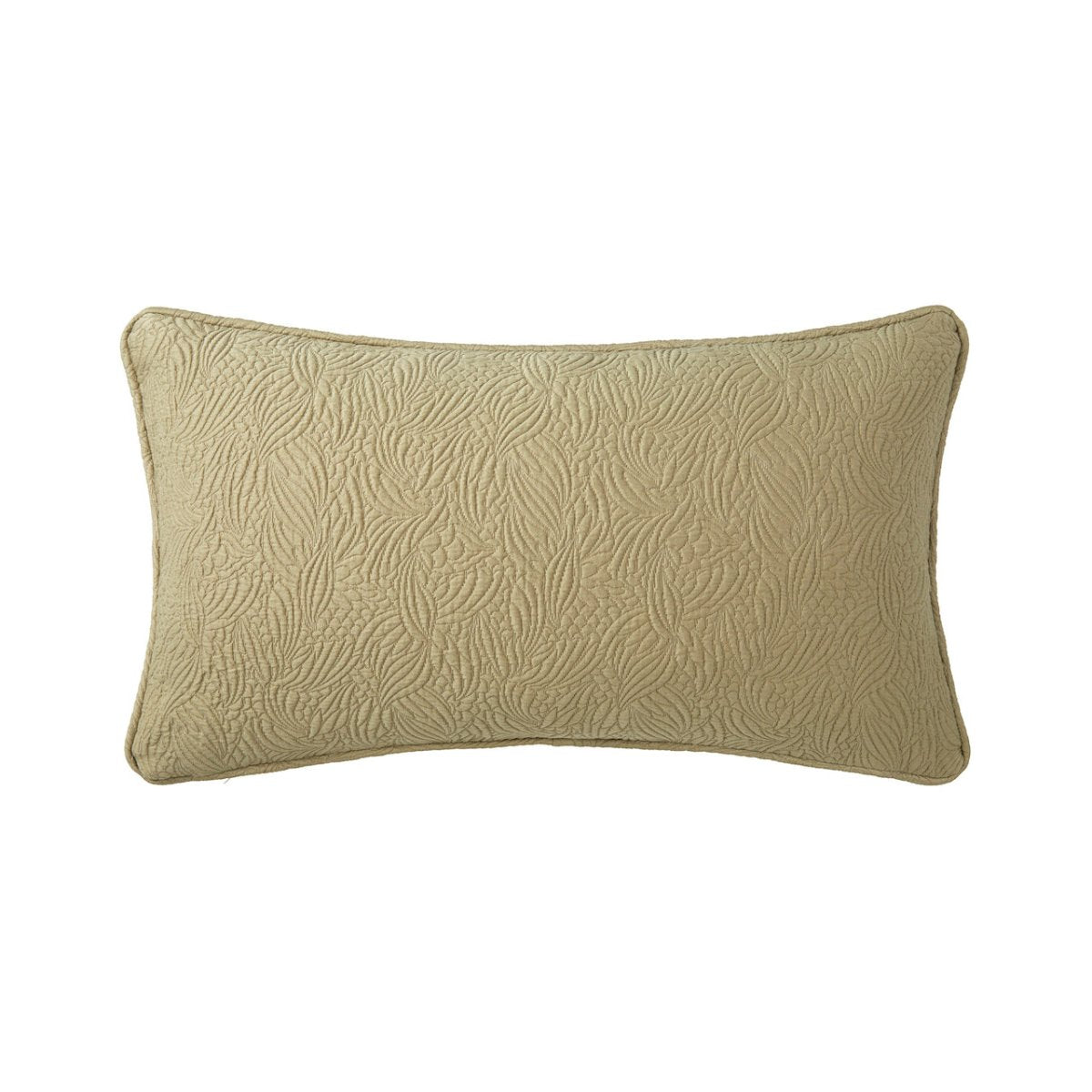 Santoli Kaki Decorative Pillow by Yves Delorme Decorative Pillow 13 x 22 Kaki at FIG LINENS AND HOME 2