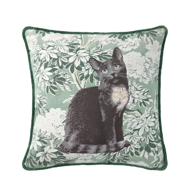 Scarlett Jade Throw Pillow | Yves Delorme 18 x 18 Decorative Pillow at Fig Linens and Home 1