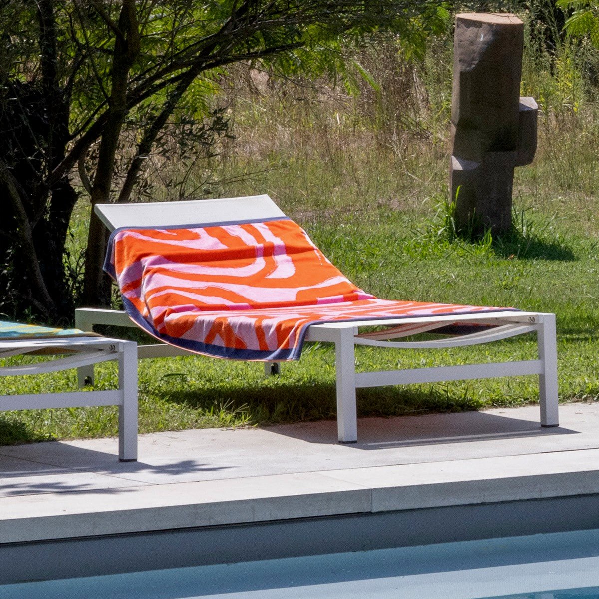 Solaire Jacquard Beach Towel by Yves Delorme at Fig Linens and Home - Lifestyle 2