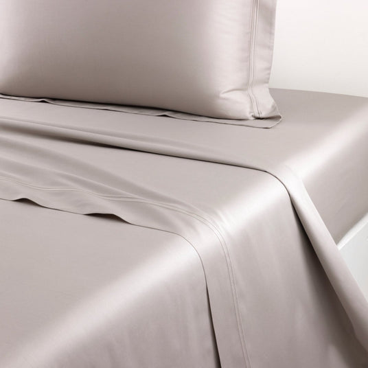 Triomphe Loutre Flat Sheet by Yves Delorme King Flat Sheet Loutre at FIG LINENS AND HOME 1