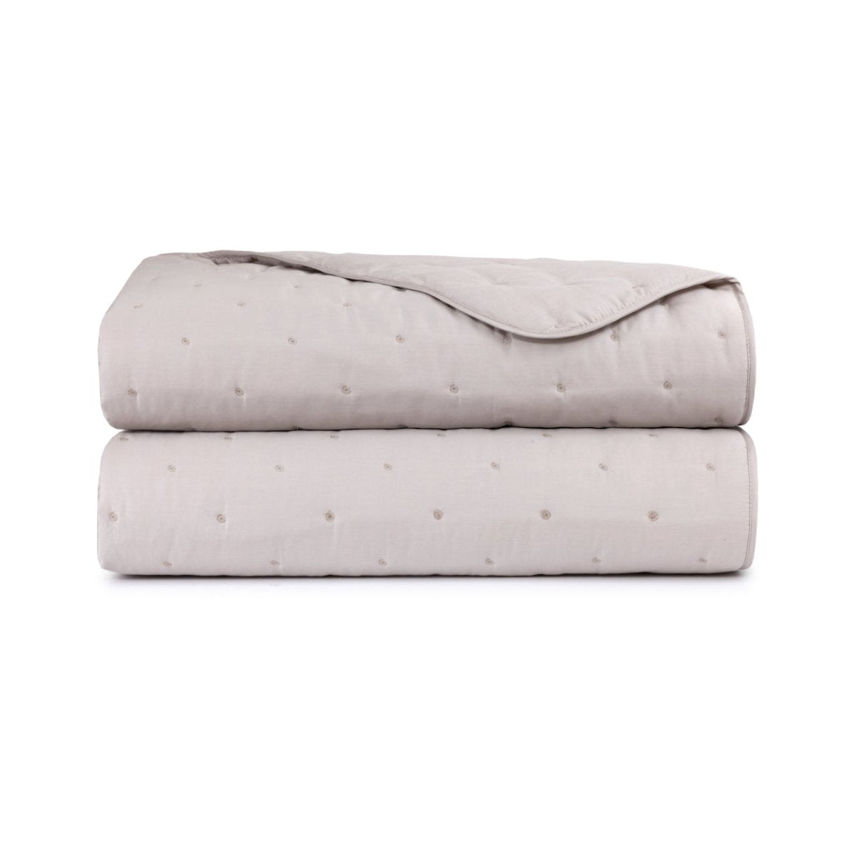 Triomphe Loutre Quilted Coverlet by Yves Delorme King Quilted Coverlet Loutre at FIG LINENS AND HOME 1