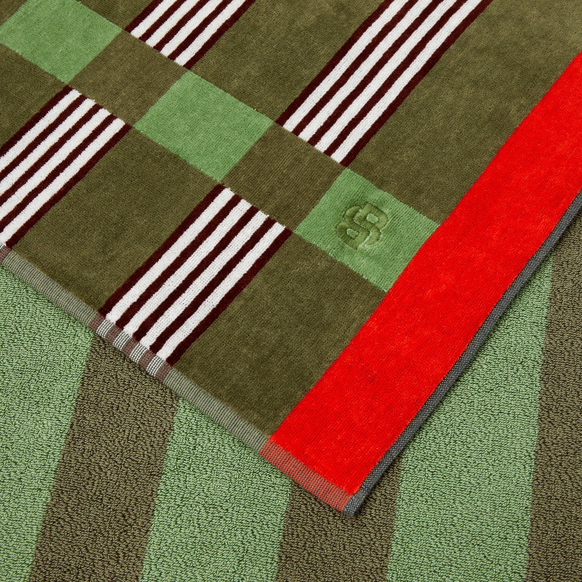 Vento Jacquard Velour Beach Towel by Hugo Boss Home at Fig Linens and Home | Yves Delorme Pool 3