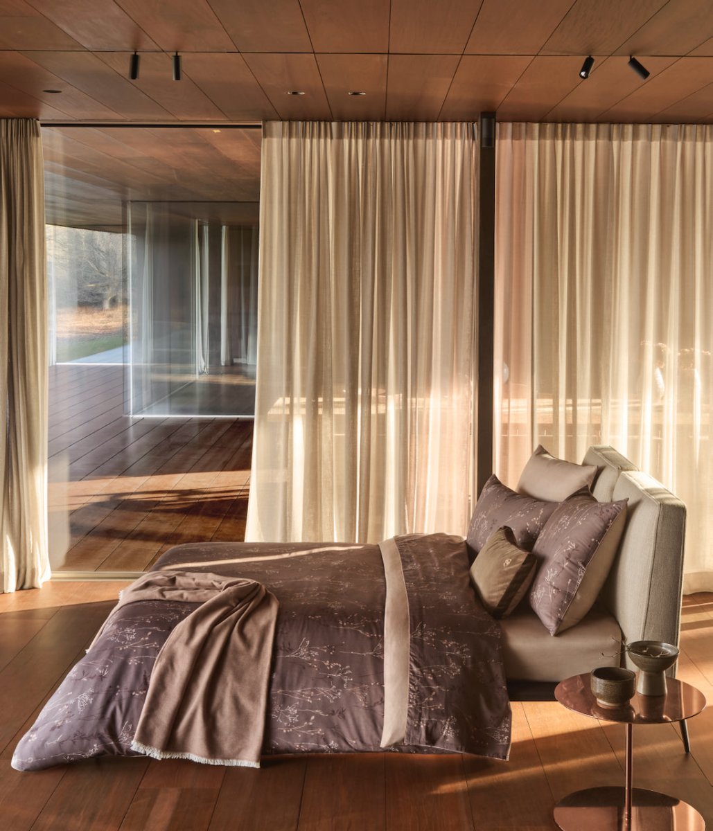 Wild Millet Flat Sheet by Hugo Boss Home King Flat Sheet Mocha at FIG LINENS AND HOME 4