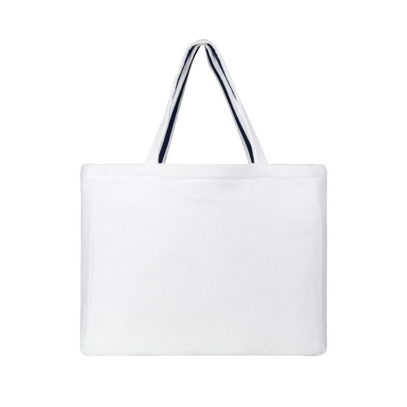 Yves Delorme Croisiere Beach Bag Beach Bag 14 x 18 Blanc at FIG LINENS AND HOME 6
