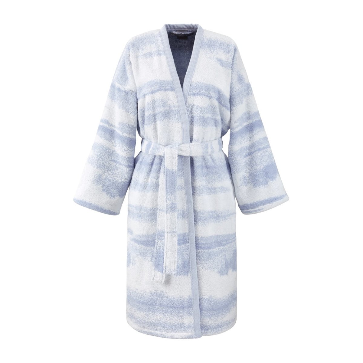 Yves Delorme Horizons Organic Cotton Bath Robe Kimono Bathrobe (Women's) S Horizons at FIG LINENS AND HOME 9