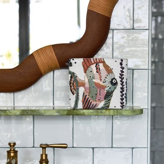 Yves Delorme Ischia Ecume Tote 7 x 9 Tote 7 x 9 Ecume at FIG LINENS AND HOME 3