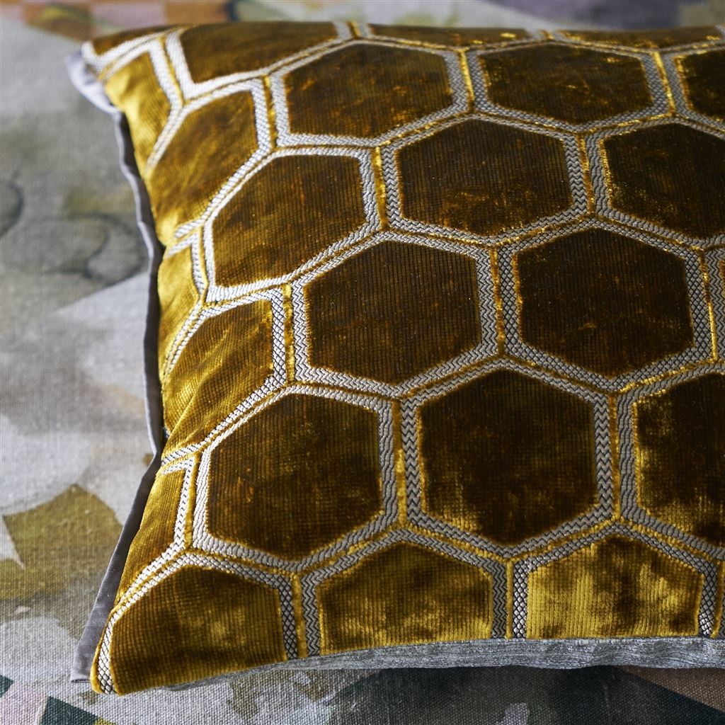 Manipur Ochre Decorative Pillow by Designers Guild | Fig Linens and Home