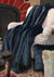 steel blue mink faux fur - couture - cruelty free throw on chair